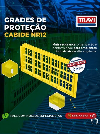 🚧 Segurança industrial não é opcional. É estratégia operacional.

As Grades de Proteção Cabide NR12 da Travi Plásticos...