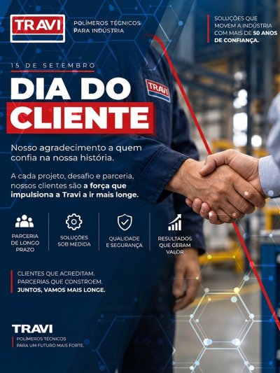 🏭 Dia do Cliente | TRAVI

Hoje é dia de agradecer a quem confia na TRAVI para transformar desafios em soluções.

Cada...
