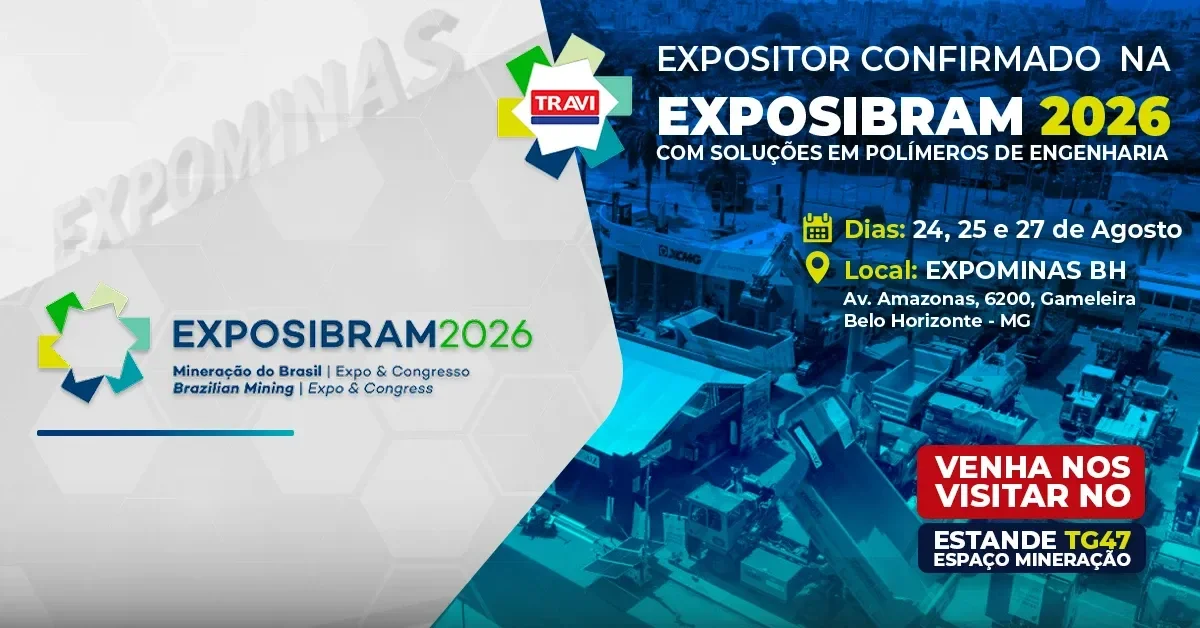 Travi Plásticos Industriais estará na EXPOSIBRAM 2026 com soluções em plásticos de engenharia para mineração Travi Plásticos Industriais estará na EXPOSIBRAM 2026 com soluções em plásticos de engenharia para mineração