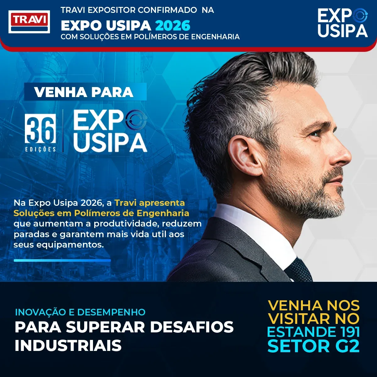 Expo Usipa 2026: desafios de desgaste, impacto e corrosão na indústria