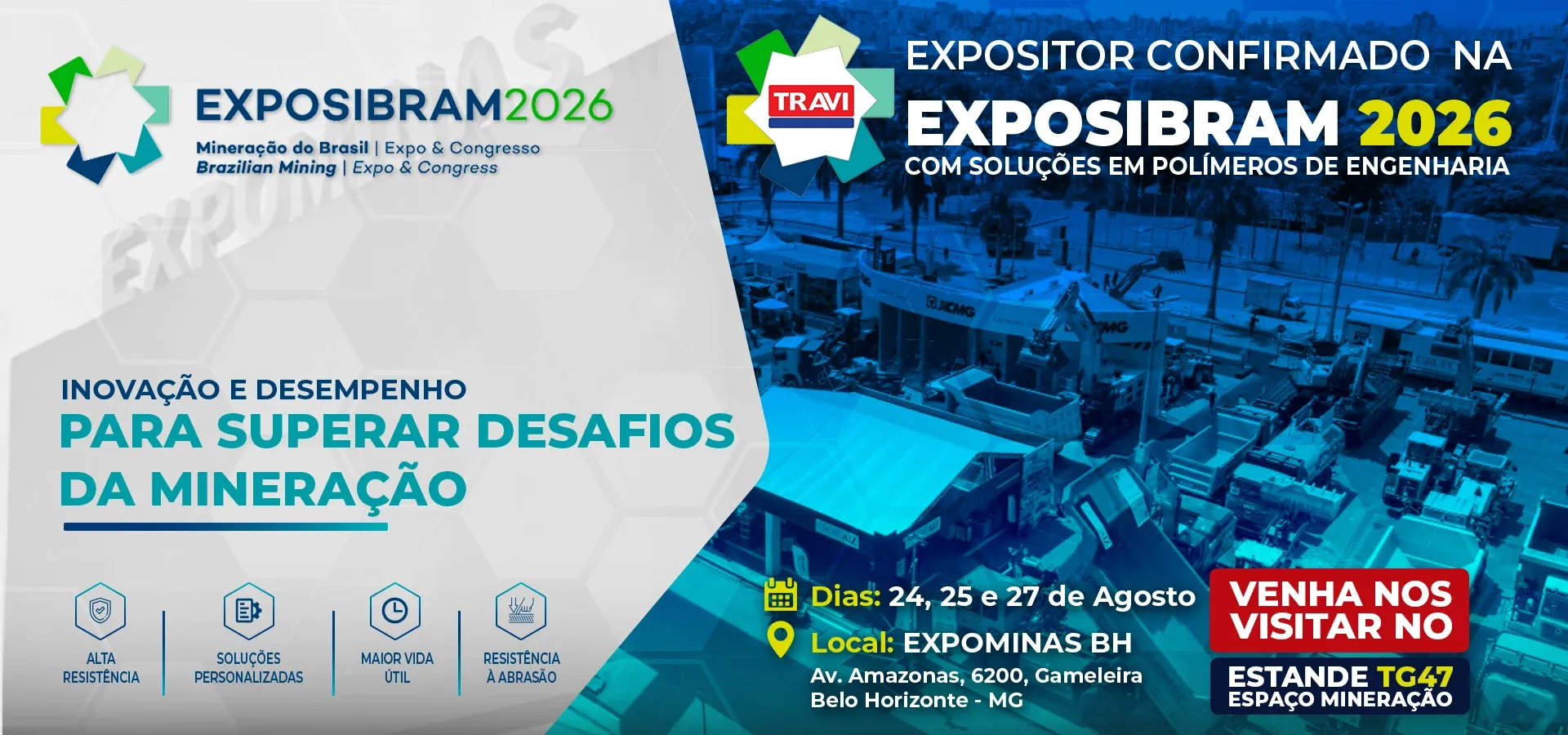 Visite-nos na Exposibram 2025 - Estande TG47 no Espaço Mineração
